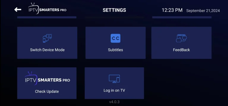 Update IPTV smarters interface